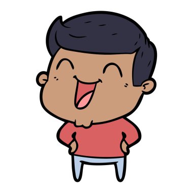  vektör çizim karikatür man gülüyor