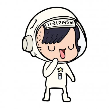 vektör çizim karikatür astronot kadın