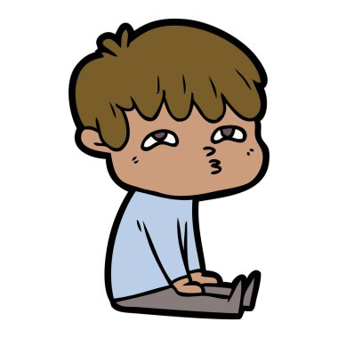 vektör çizim karikatür meraklı adam