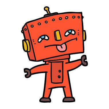 Çizgi film robotunun vektör çizimi