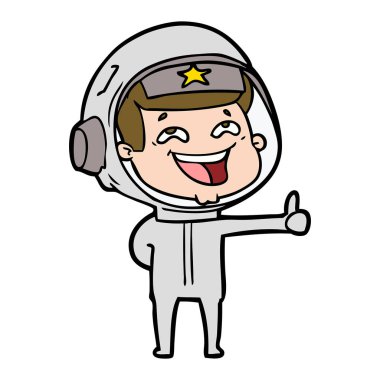  vektör çizim karikatür gülen astronot