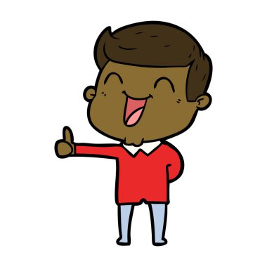  vektör çizim karikatür man gülüyor