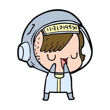 vektör çizim karikatür astronot kadın