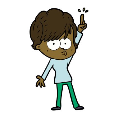 Çizgi filmdeki kadının vektör çizimi