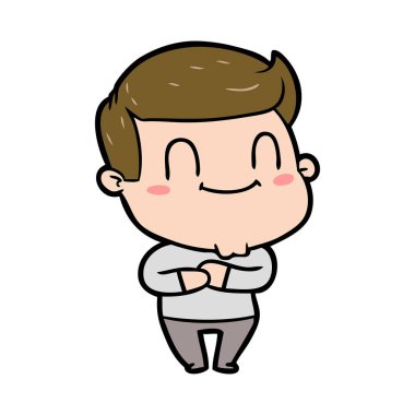 vektör çizim karikatür mutlu adam