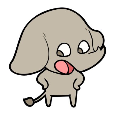 vektör çizim sevimli çizgi fil