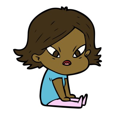 vektör çizim karikatür kadın vurguladı