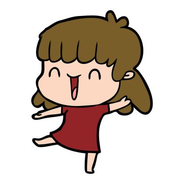 Çizgi filmdeki kadının vektör çizimi