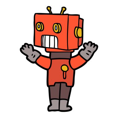 Çizgi film robotunun vektör çizimi