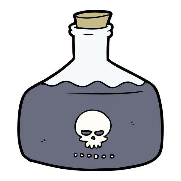 Vial Dibujos Animados Veneno Asesino — Vector de stock