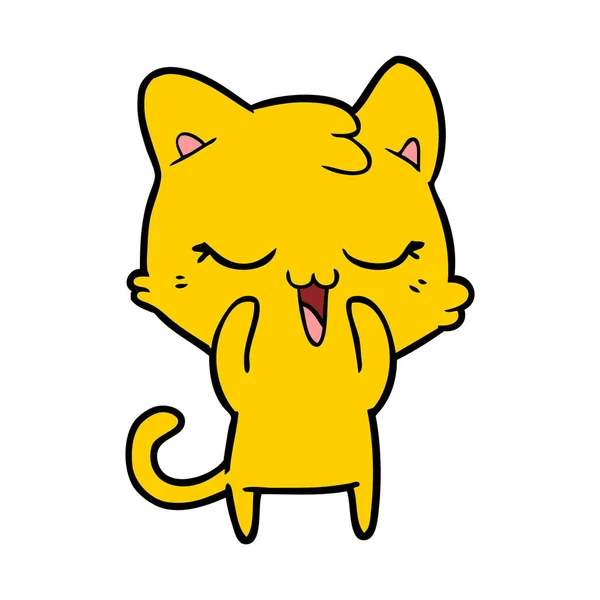 Векторная Иллюстрация Счастливой Мультяшной Кошки — стоковый вектор