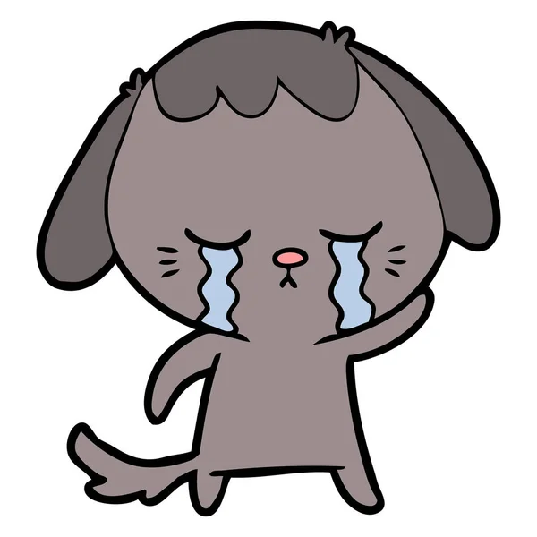 Vector Illustration Cartoon Crying Dog — Stock Vector