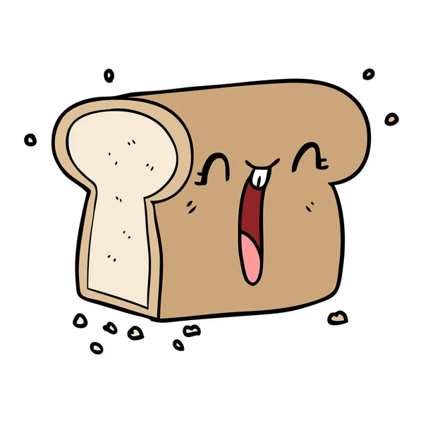 Cartoon Laughing Loaf Bread — Stock Vector