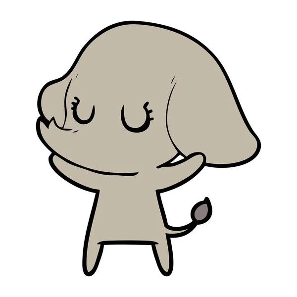 Ilustração Vetorial Elefante Bonito Dos Desenhos Animados —  Vetores de Stock