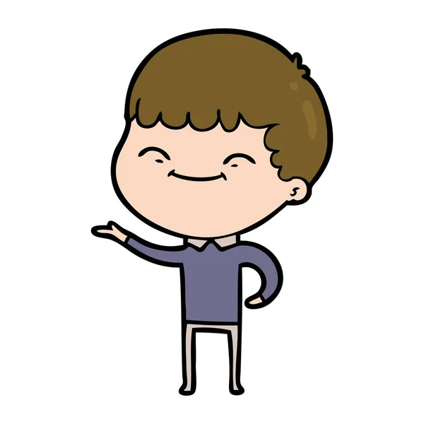 Vektorillustration Cartoon Happy Boy — Stock vektor