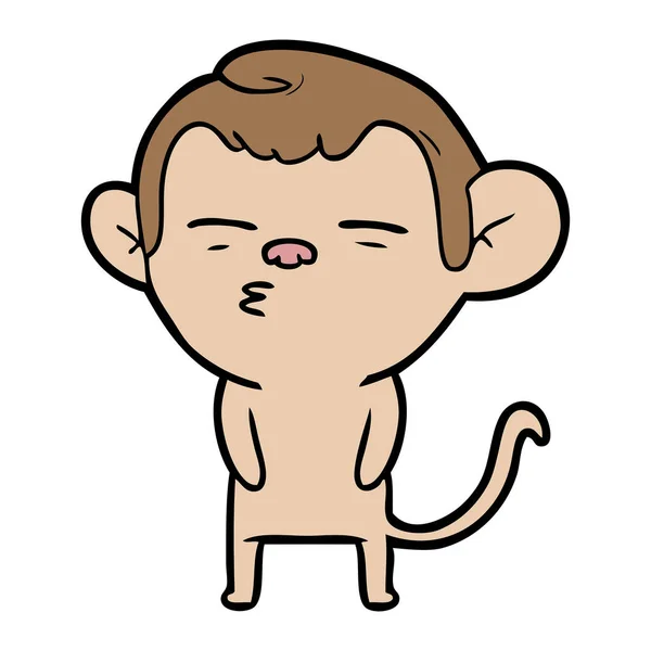 Illustrazione Vettoriale Scimmia Sospetto Cartone Animato — Vettoriale Stock