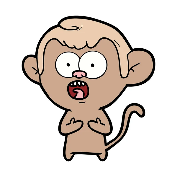Illustrazione Vettoriale Della Scimmia Scioccata Cartone Animato — Vettoriale Stock
