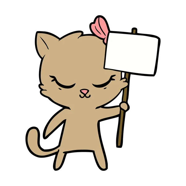 Mignon Chat Dessin Anime Avec Signe Image Vectorielle Par Lineartestpilot C Illustration Mignon Chat Dessin Anime Avec Signe Image Vectorielle Par Lineartestpilot C Illustration