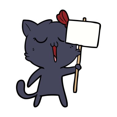 Çizgi film kedisinin vektör çizimi