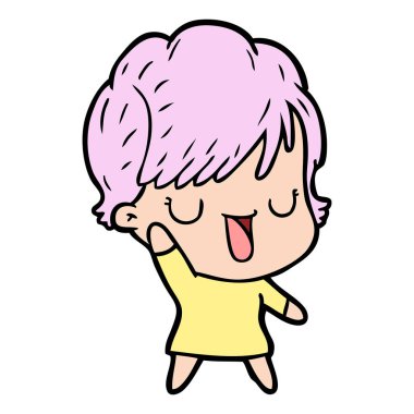  vektör çizim karikatür kadın söz