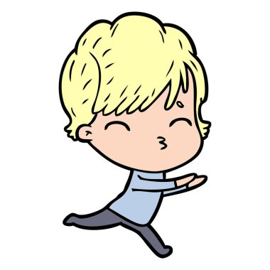 vektör çizim karikatür kadın düşünme