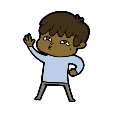 vektör çizim karikatür meraklı adam