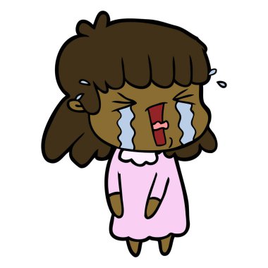 Çizgi filmdeki kadının vektör çizimi