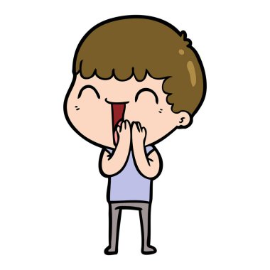 vektör çizim karikatür mutlu adam