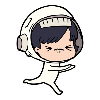 vektör çizim karikatür astronot kadın