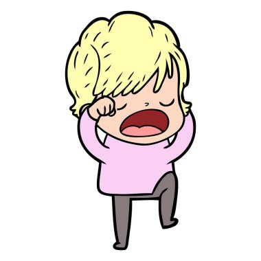  vektör çizim karikatür kadın söz