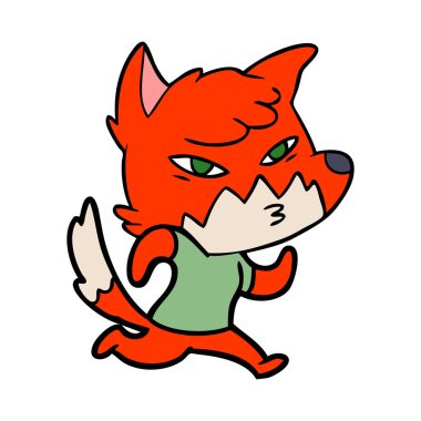 Akıllı karikatür fox vektör çizim