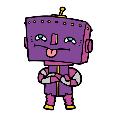 Çizgi film robotunun vektör çizimi