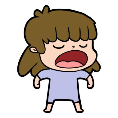  vektör çizim karikatür kadın söz