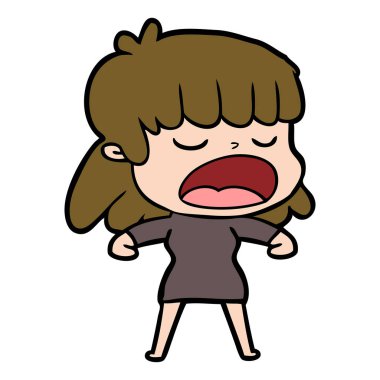  vektör çizim karikatür kadın söz