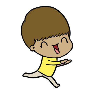 mutlu çizgi film çocuk vektör çizim