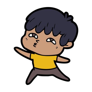 vektör çizim karikatür meraklı adam