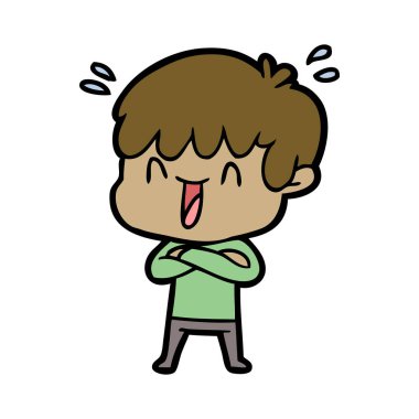  vektör çizim karikatür gülen çocuk