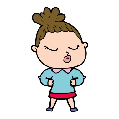 vektör çizim karikatür sakin kadın