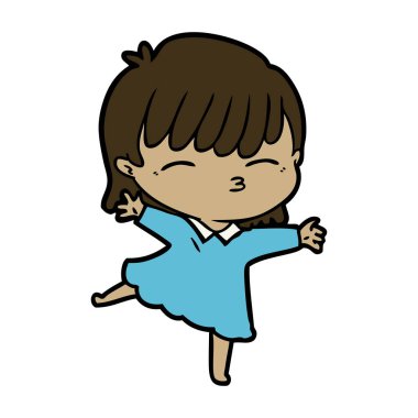 Çizgi filmdeki kadının vektör çizimi