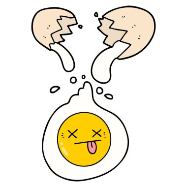vektör çizim karikatür kırık yumurta