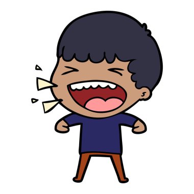  adam gülüyor karikatür vektör çizim