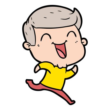 vektör çizim karikatür man gülüyor