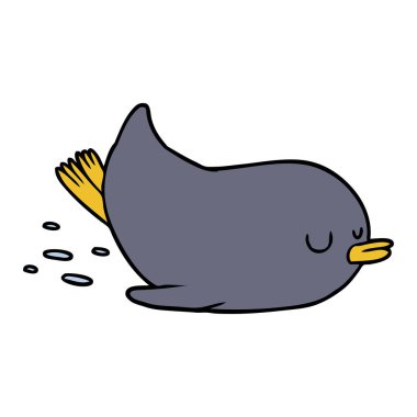 vektör çizim karikatür penguen kayar