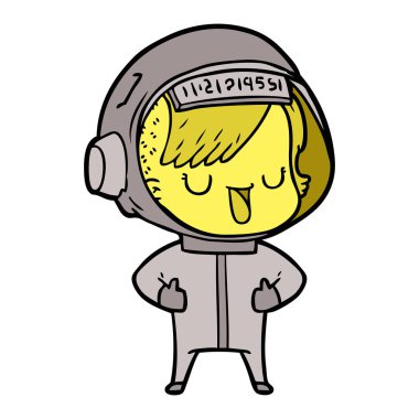 vektör çizim karikatür astronot kadın