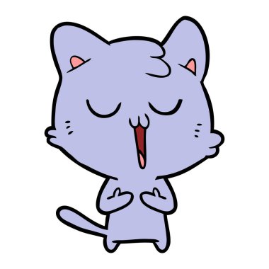  vektör çizim karikatür kedi şarkı