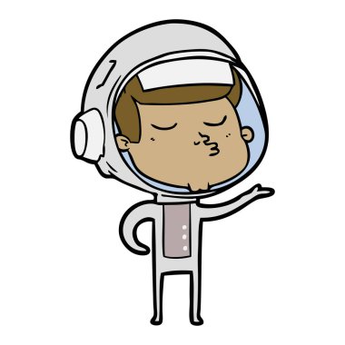  vektör çizim karikatür emin astronot