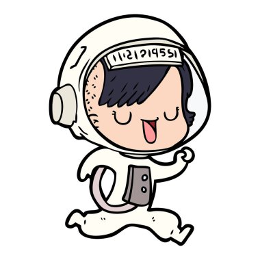 vektör çizim karikatür astronot kadın