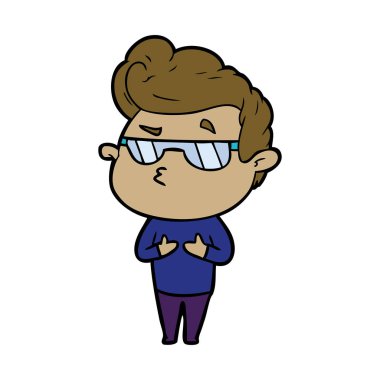  vektör çizim karikatür cool adam