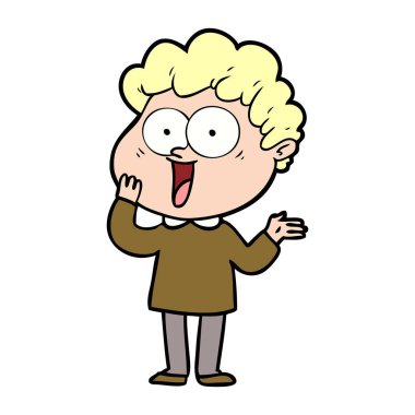 vektör çizim karikatür mutlu adam