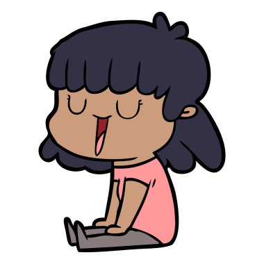 Çizgi filmdeki kadının vektör çizimi